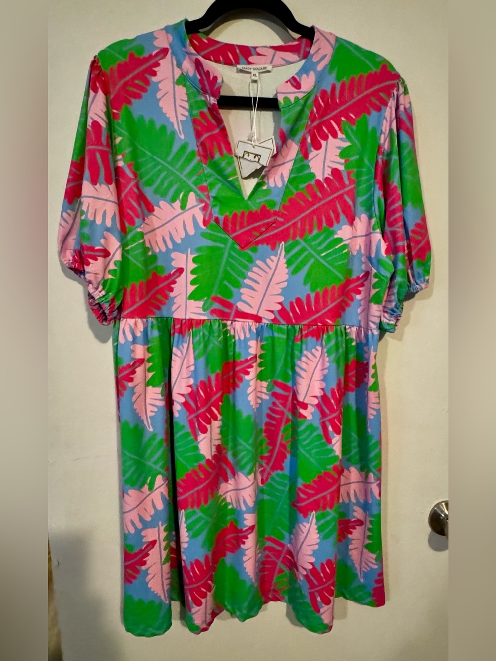 Mary Square Catalina Mini Dress - Tropical Print - Pink, Green, Blue - NWT